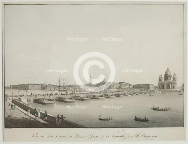 View of the Saint Isaac's Bridge in Petersburg.