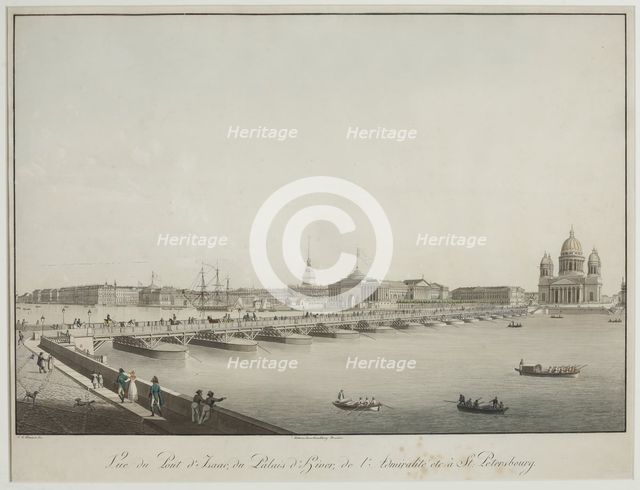 View of the Saint Isaac's Bridge in Petersburg.
