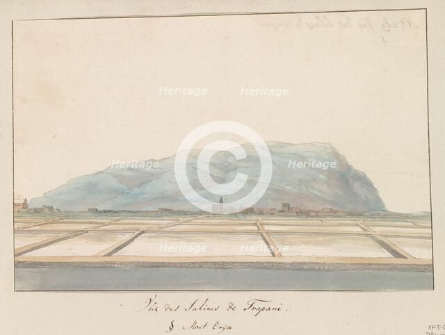 View of the salt pans of Trapani, 1778. Creator: Louis Ducros.