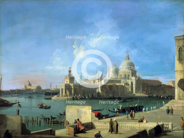 'View of the Salute from the Entrance of the Grand Canal', Venice, c1727-1728. Artist: Canaletto