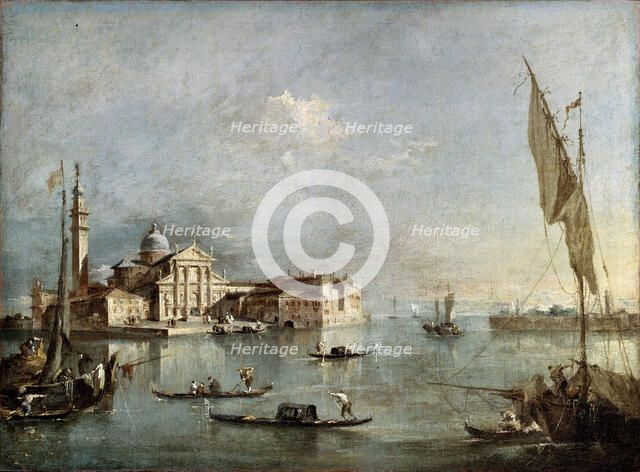 'View of the San Giorgio Maggiore Island', between 1765 and 1775.  Artist: Francesco Guardi