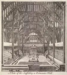 View of the scaffolding in Westminster Hall, London, c1760. Artist: Anon