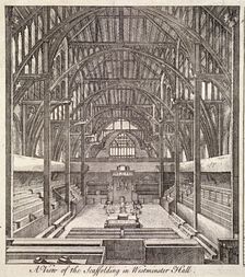View of the scaffolding in Westminster Hall, London, c1760. Artist: Anon