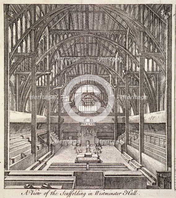 View of the scaffolding in Westminster Hall, London, c1760. Artist: Anon