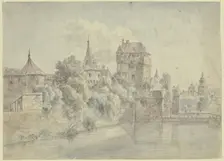 View of the Schneidwall in Frankfurt am Main, late 18th century. Creator: Johann Caspar Zehender