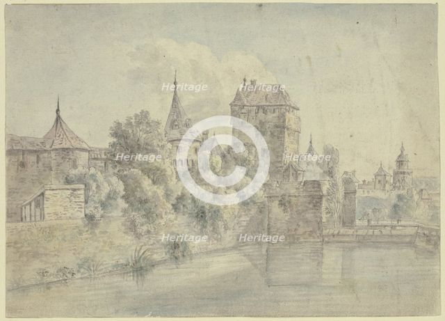 View of the Schneidwall in Frankfurt am Main, late 18th century. Creator: Johann Caspar Zehender.