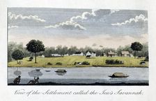 View of the Settlement called the Jew's Savannah 1813. Artist: John Gabriel Stedman