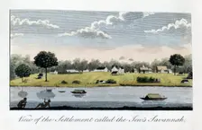 View of the Settlement called the Jew's Savannah 1813. Artist: John Gabriel Stedman