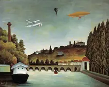 View of the Sévres Bridge and the Hills of Clamart, Saint-Cloud and Bellevue 1908. Artist: Henri Rousseau