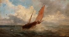View of the Sea-Boat at the Sea, c1850. Creator: Jules Coignet