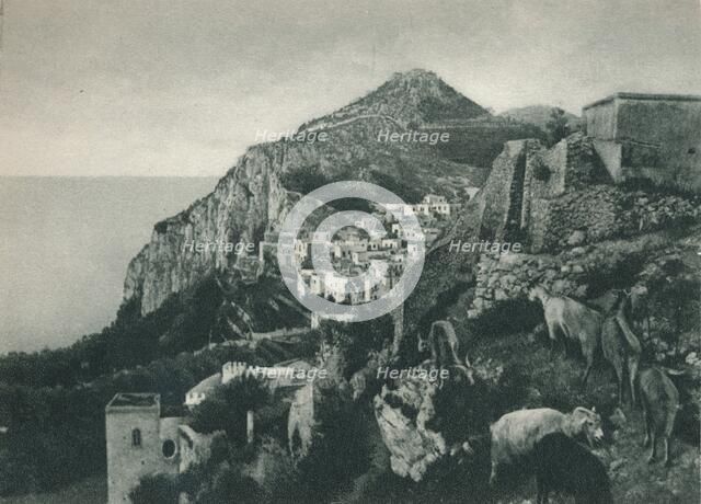 View of the sea with Monte Solaro, Capri, Italy, 1927. Artist: Eugen Poppel.