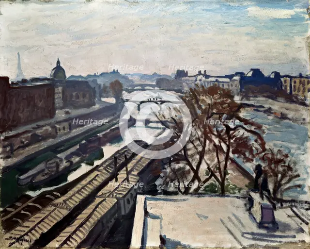 'View of the Seine and the Statue of Henry IV', c1906.  Artist: Albert Marquet