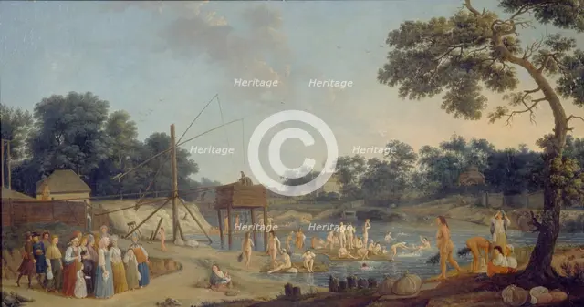 View of the Serebryanichesky Bath Houses in Moscow, 1796. Artist: Barthe, Gérard, de la (active 1787-1810)