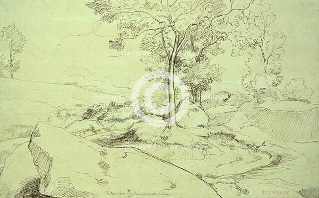 View of the Serpentara Between Olivano and Civitella, 1825. Creator: Theodore Caruelle d'Aligny.