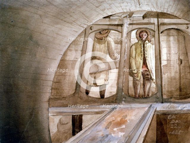 View of the shield used in the construction of the Thames Tunnel, London, 1835. Artist: Edmund Marks