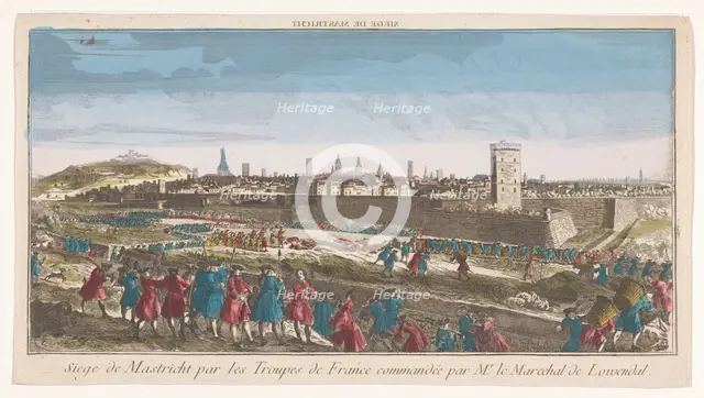 View of the siege of Maastricht by the French in 1748, 1748-1799. Creator: Anon.
