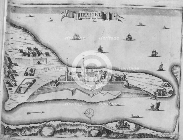 View of the Siege of Pärnu on August 1710, 1715. Artist: Pickaert, Pieter (ca 1670-1737)