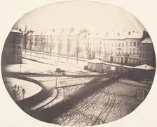 View of the Square in Melting Snow, 1854-56. Creator: Louis-Pierre-Théophile Dubois de Nehaut