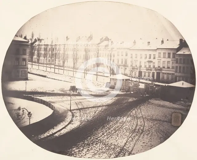 View of the Square in Melting Snow, 1854-56. Creator: Louis-Pierre-Théophile Dubois de Nehaut.