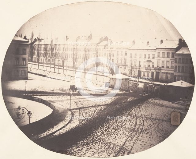 View of the Square in Melting Snow, 1854-56. Creator: Louis-Pierre-Théophile Dubois de Nehaut.