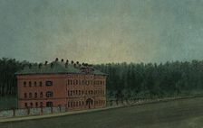 View of the Student Hostel on the Right Corner of the University Grove, Tomsk, 1887. Creator: Pavel Mikhailovich Kosharov