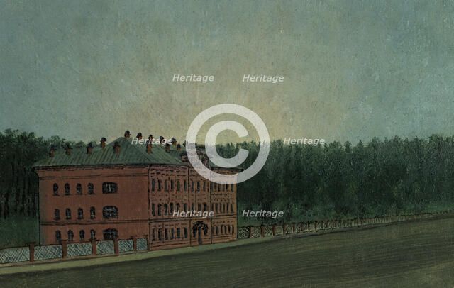 View of the Student Hostel on the Right Corner of the University Grove, Tomsk, 1887. Creator: Pavel Mikhailovich Kosharov.