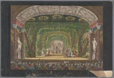 View of the stage of the Schouwburg in Amsterdam with a performance for Willem V..., 1768-1799. Creator: Anon