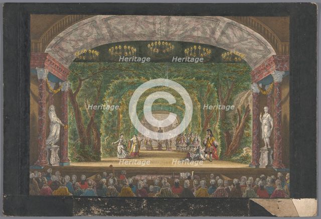 View of the stage of the Schouwburg in Amsterdam with a performance for Willem V..., 1768-1799. Creator: Anon.