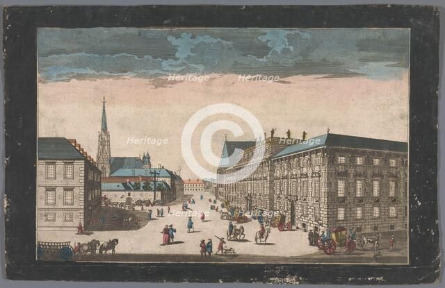 View of the Stadtpalais Liechtenstein on a square in Vienna, 1700-1799. Creator: Anon.