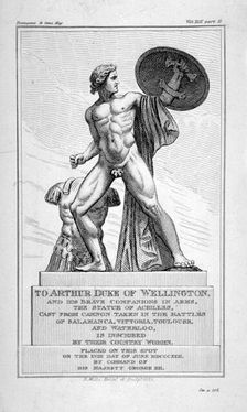 View of the statue of Achilles, Hyde Park, London, 1822. Artist: J Mills