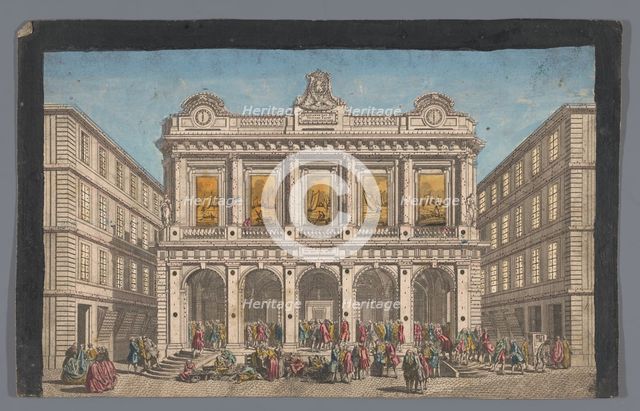 View of the Stock Exchange in Lyon, 1745-1775. Creator: Anon.