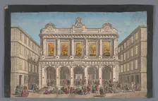 View of the Stock Exchange in Lyon, 1745-1775. Creator: Anon