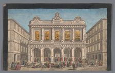 View of the Stock Exchange in Lyon, 1745-1775. Creator: Anon