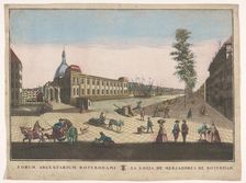 View of the Stock Exchange in Rotterdam, 1736-1799. Creator: Remondini family