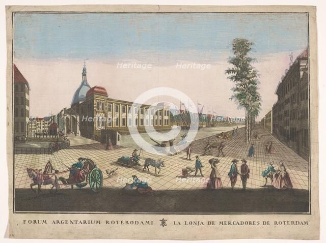 View of the Stock Exchange in Rotterdam, 1736-1799. Creator: Remondini family.