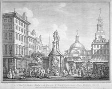 View of the Stocks Market in Poutry, City of London, in the year 1738 (1752). Artist: Henry Fletcher