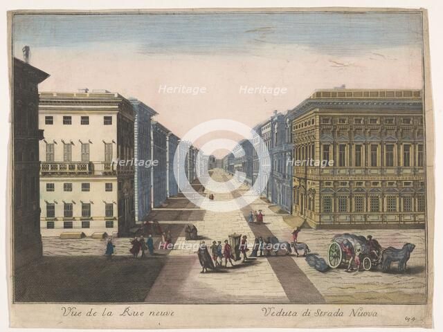 View of the Strada Nuova in Genoa, 1700-1799. Creator: Unknown.