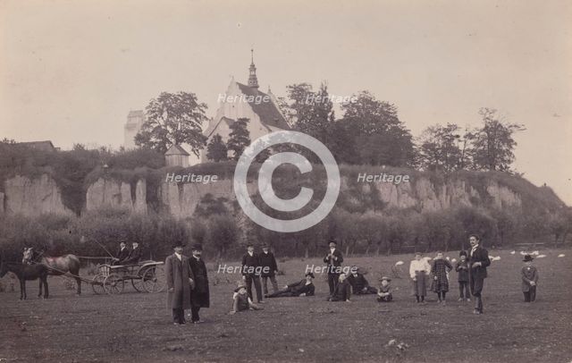 View of the structure and surroundings of Church of St James the Apostle, Optowiec, between 1900-10. Creator: Unknown.