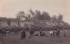 View of the structure and surroundings of Church of St James the Apostle, Optowiec, between 1900-10. Creator: Unknown