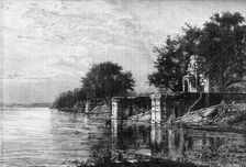 View of the Suttee Chaora-Ghat, of Broad Staircase of Funerals, on the Ganges at Cawnpore c1891. Creator: James Grant