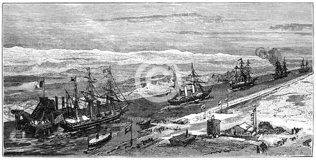 View of the Suez Canal, Egypt, 1900. Artist: Unknown