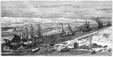 View of the Suez Canal, Egypt, 1900