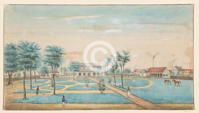 View of the sugar plantation Catharina Sophia, c.1860. Creator: Alexander Ludwich Brockmann.