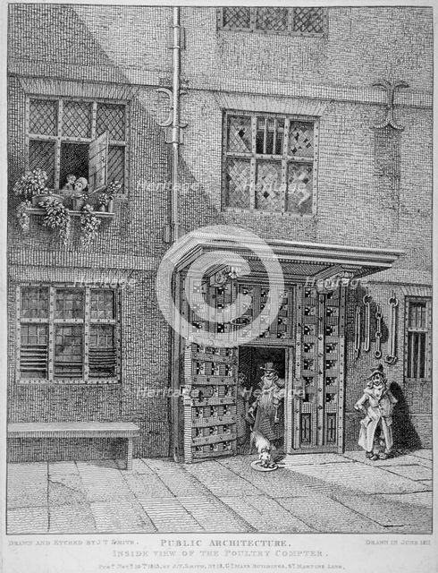 View of the Poultry Compter, City of London, 1813. Artist: John Thomas Smith