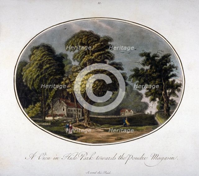 View of the powder magazine in Hyde Park, Westminster, London, 1791(?). Artist: Anon