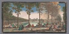 View of the pond of the garden of the Palais de Fontainebleau, 1700-1799. Creators: Anon, Jacques Rigaud