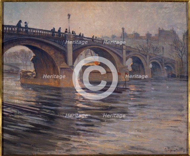 View of the Pont de la Tournelle, 4th and 5th arrondissements, c1915 — 1925. Creator: Charles Andre Igounet de Villers.