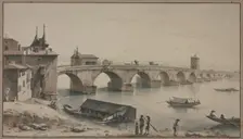 View of the Pont de la Guillotière in Lyon, 1760. Creator: Jean-Jacques de Boissieu