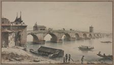 View of the Pont de la Guillotière in Lyon, 1760. Creator: Jean-Jacques de Boissieu