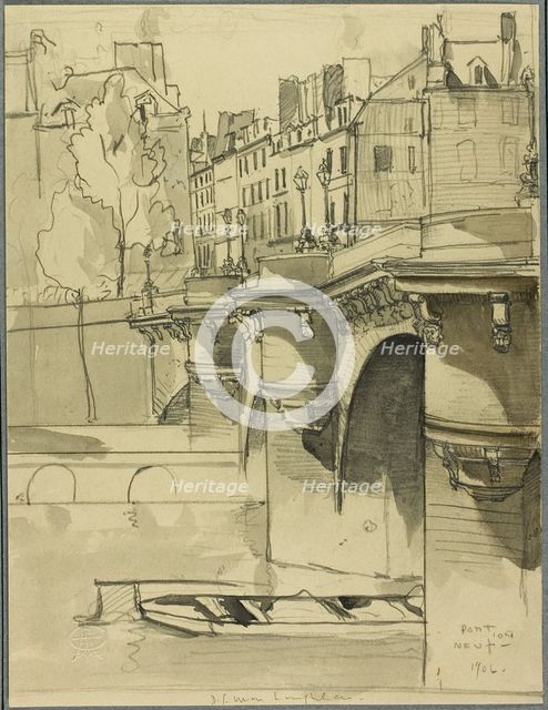 View of the Pont Neuf, 1906. Creator: Donald Shaw MacLaughlan.